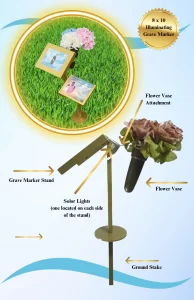 One Life Memorials 8X10 Temporary Grave Marker Display