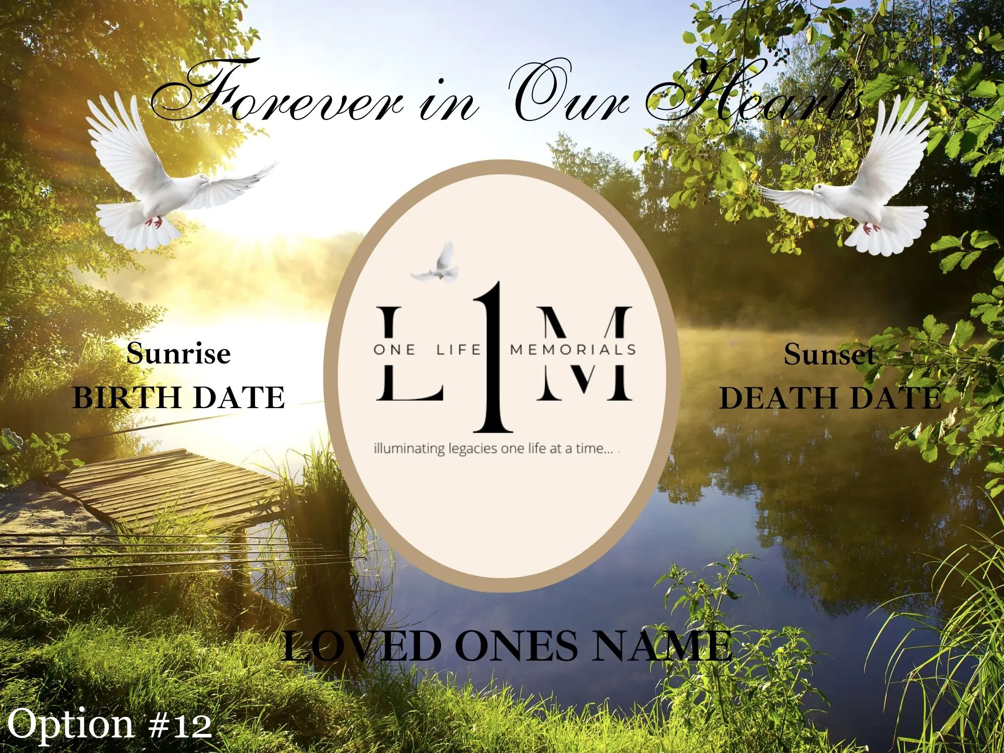 Temporary Grave Marker without Lights - Option #12