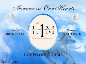 Temporary Grave Marker with Lights - Option #13