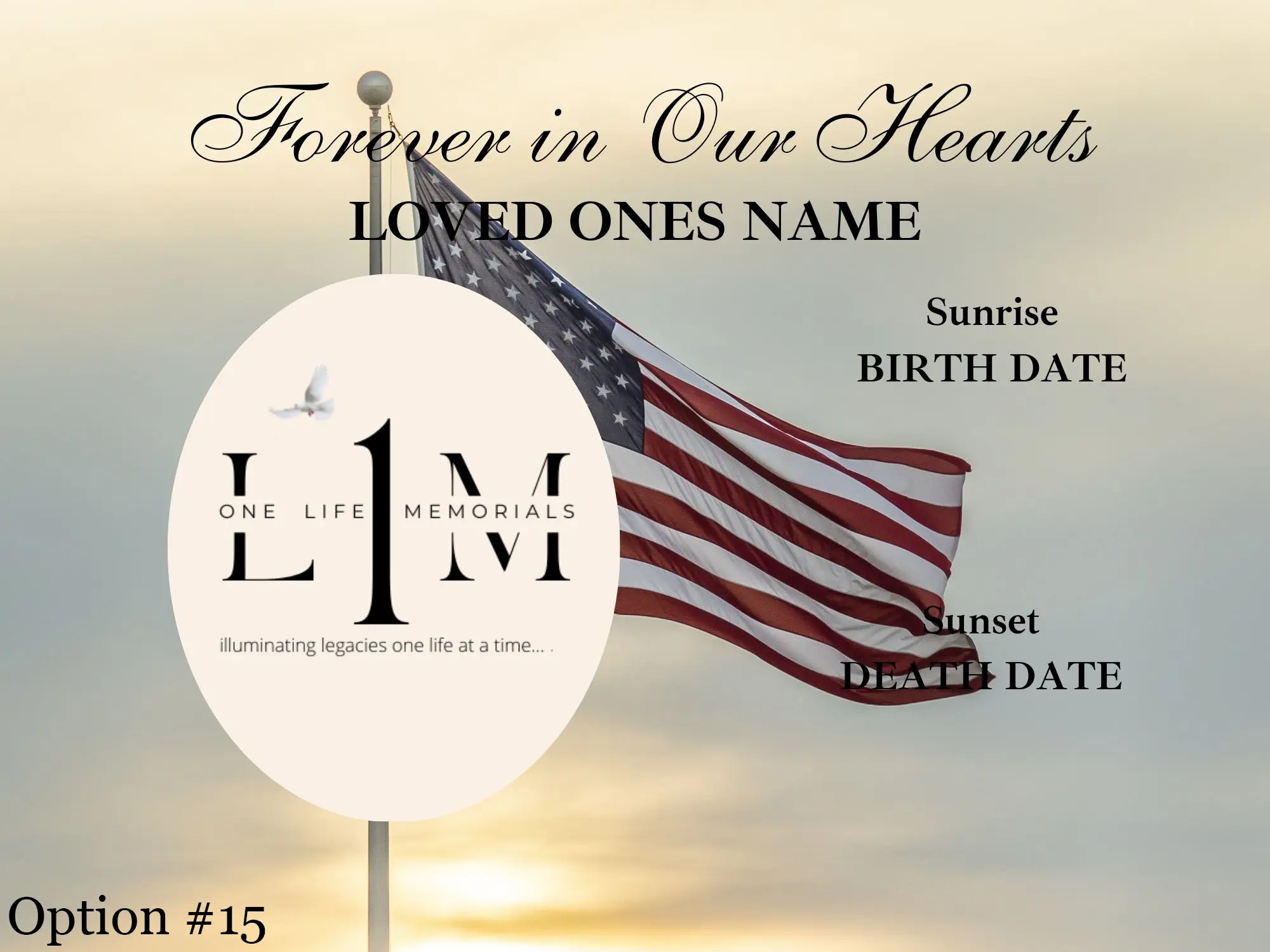 Temporary Grave Marker without Lights - Option #15