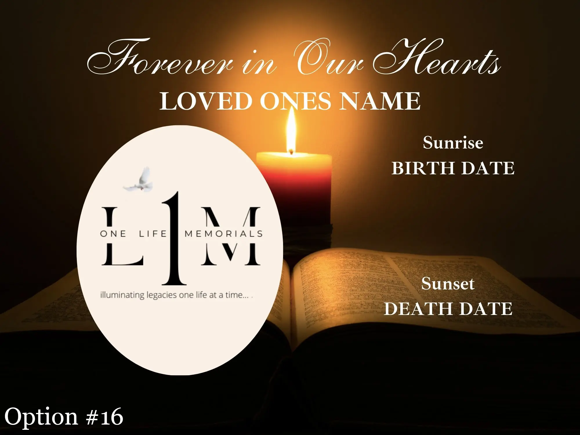 Temporary Grave Marker with Lights - Option #16