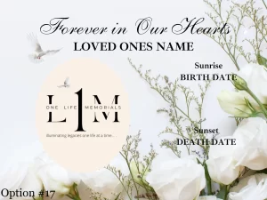 Temporary Grave Marker with Lights - Option #17