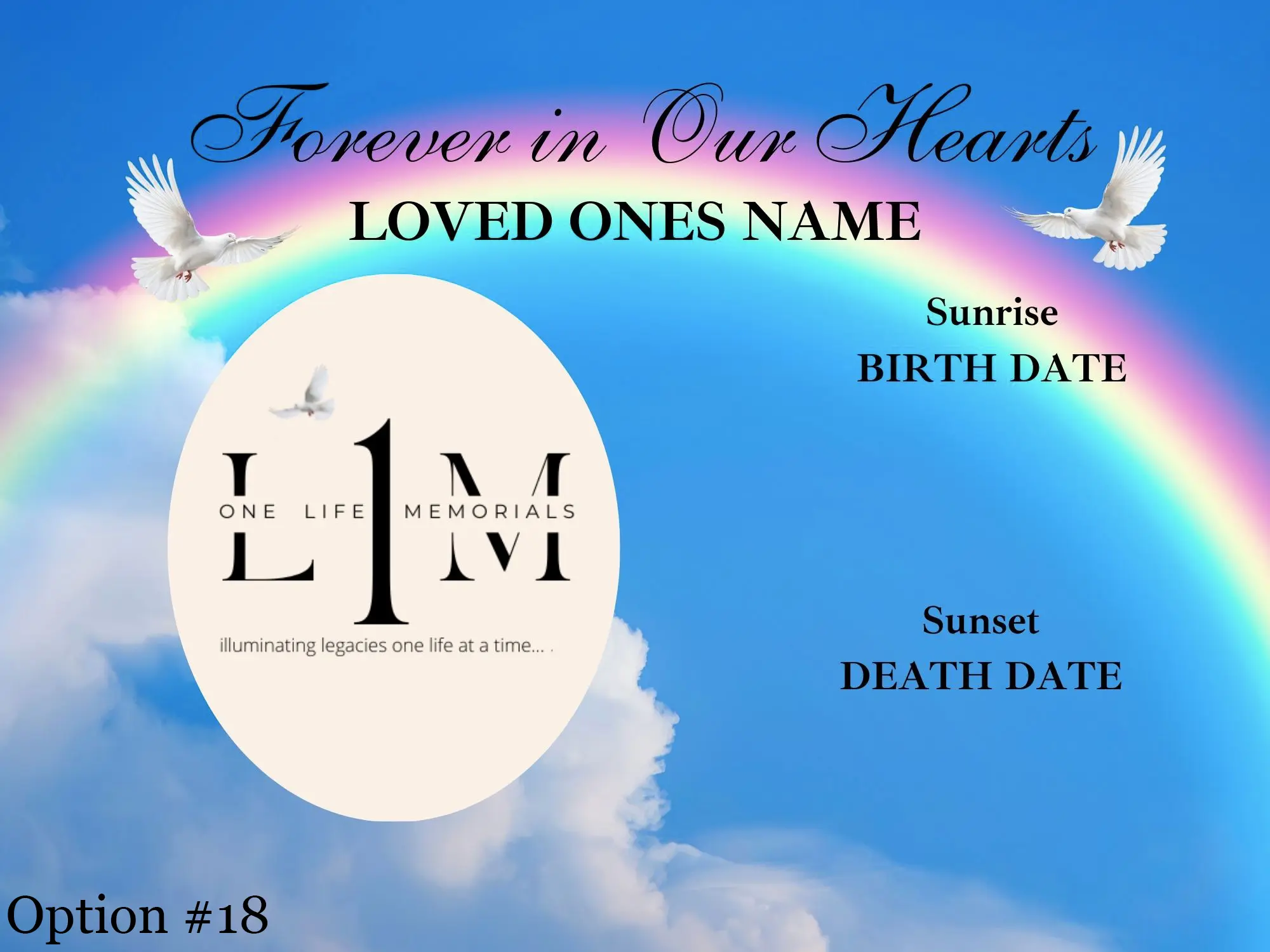 Temporary Grave Marker without Lights - Option #18