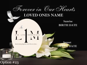 Temporary Grave Marker with Lights - Option #23