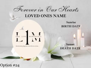 Temporary Grave Marker with Lights - Option #24