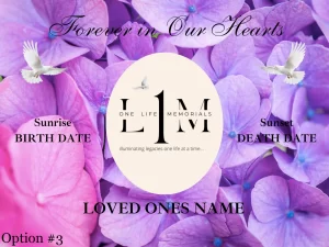 Temporary Grave Marker with Lights - Option #3