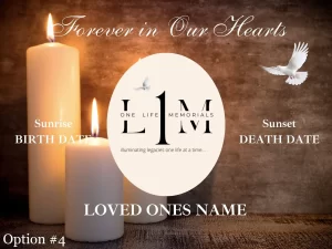 Temporary Grave Marker with Lights - Option #4