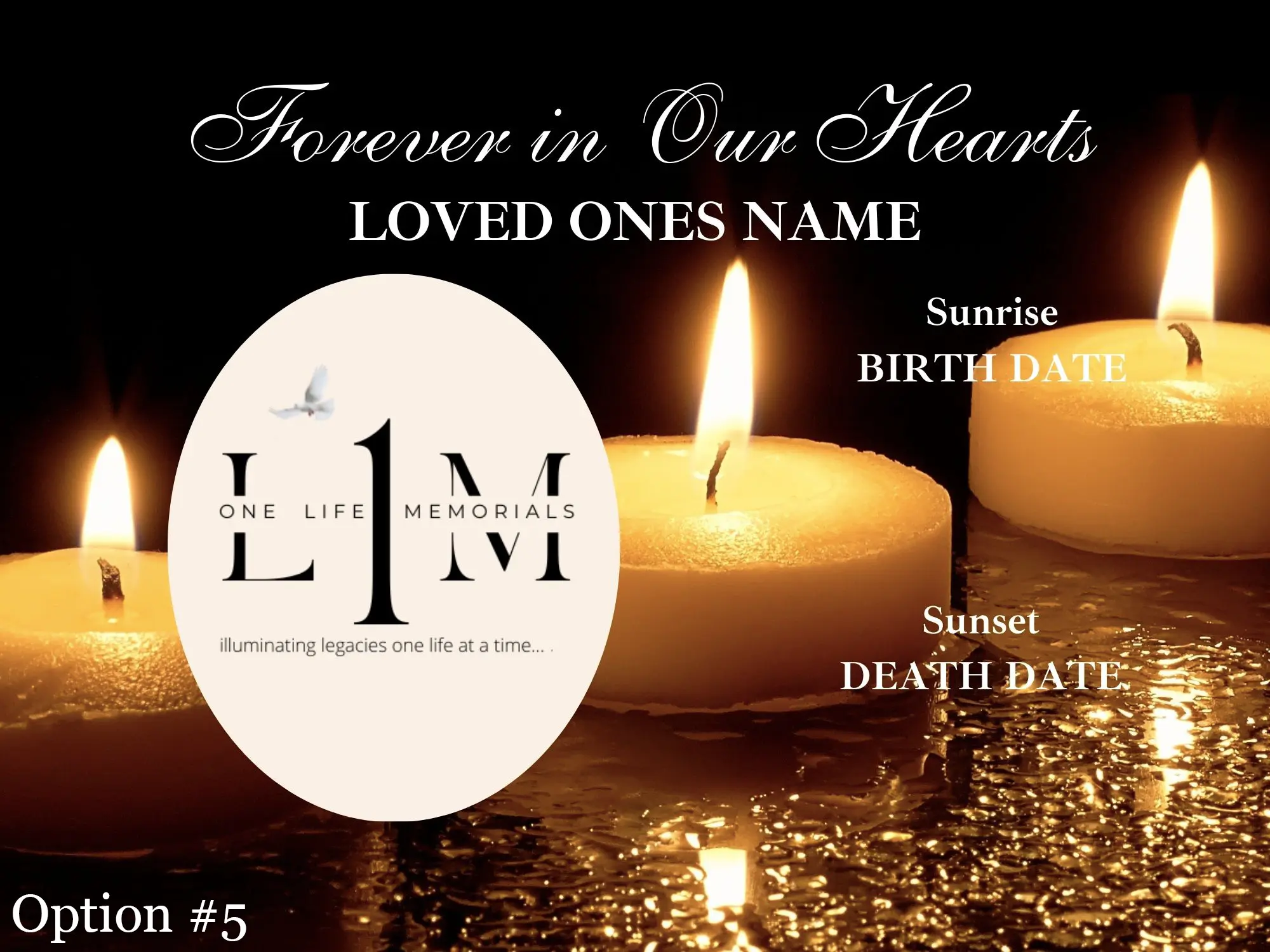 Temporary Grave Marker with Lights - Option #5