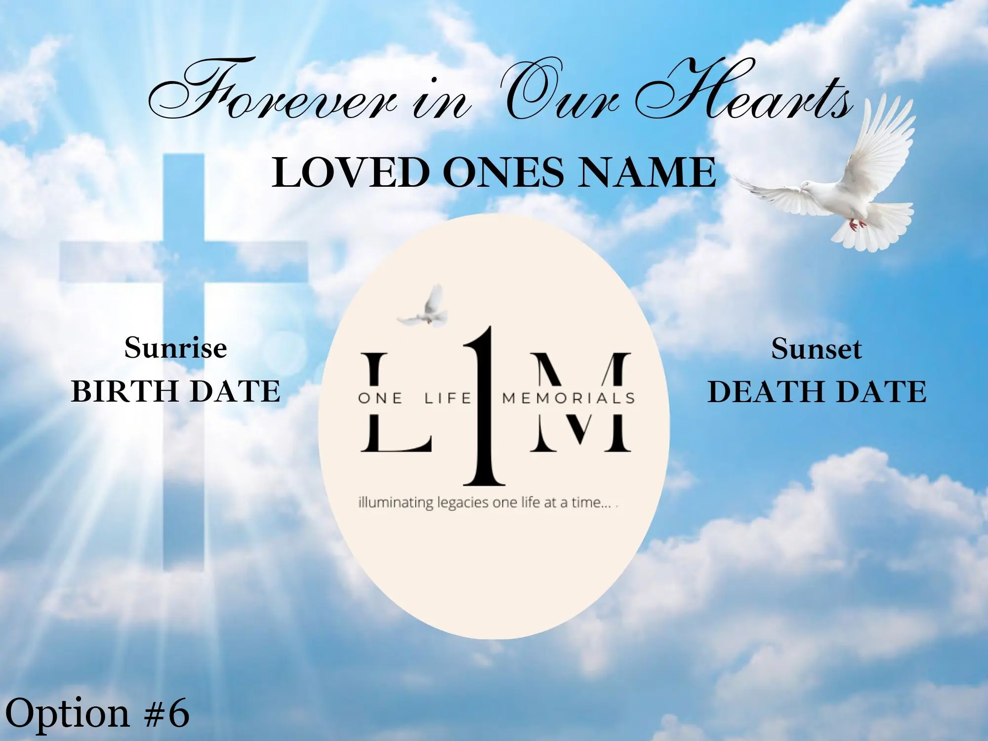 Temporary Grave Marker without Lights - Option #6