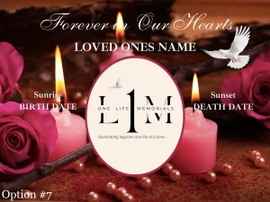 Temporary Grave Marker with Lights - Option #7