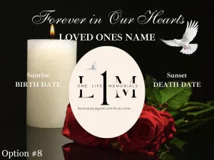 Temporary Grave Marker with Lights - Option #8