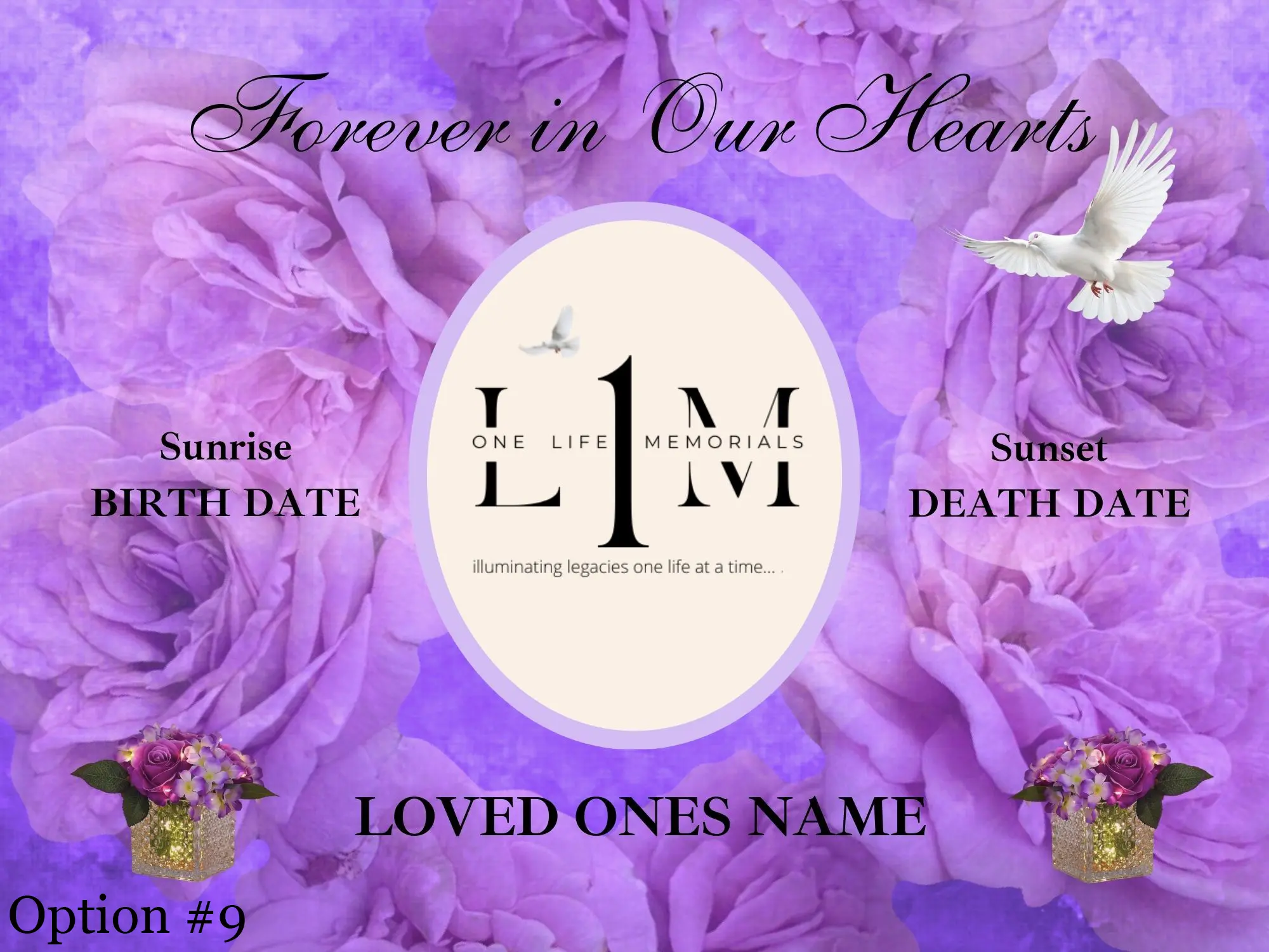 Temporary Grave Marker without Lights - Option #9