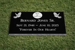 Single Flat Black with Doves no Border Optional Photo or Vase [371265]