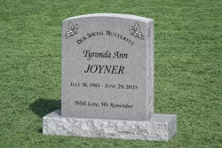 Single Gray Upright with Butterflies [371952]