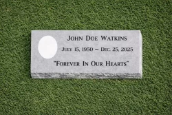 Gray Bevel Memorial with Optional Photo Oval [373947]