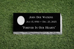 Black Bevel Memorial with Photo Oval [373950]