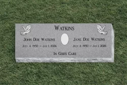 Double Gray Bevel Marker with Doves and Optional Photo Cameo [374402]