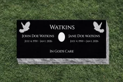 Double Black Bevel Marker with Doves and Optional Photo Cameo [374503]