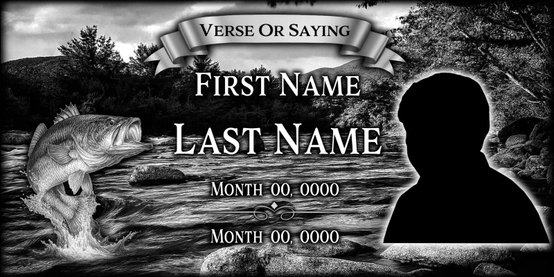 Fisherman’s River Memorial Panel Template — Leaping Bass Design [ART-5026]