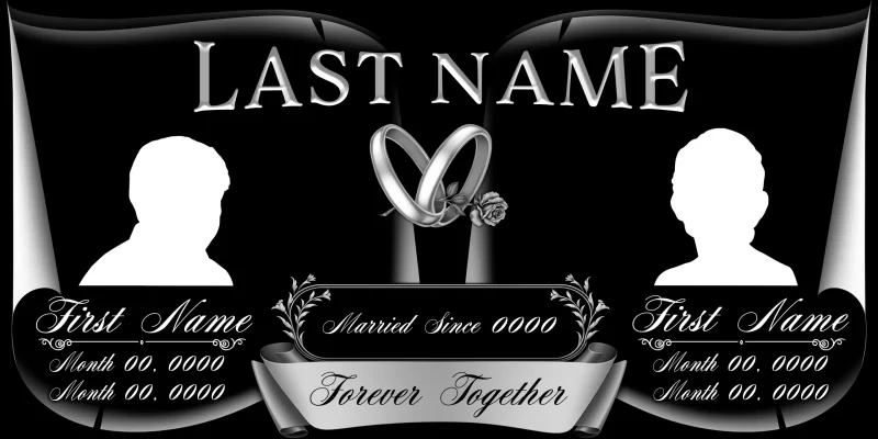 Floral Wedding Rings Companion Memorial Panel — Dual Portrait Design [ART-5025]