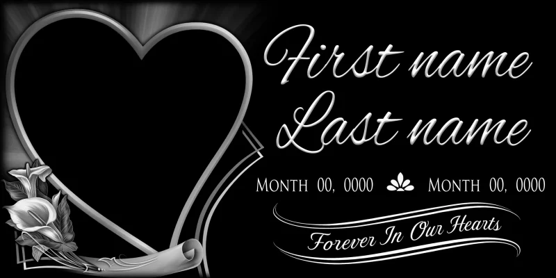 Heart & Lilies Memorial Portrait Panel Template [ART-5023]